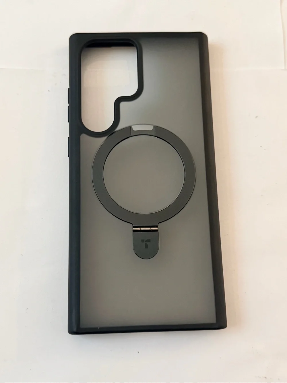 Matte Black Phone Case with Built-In Ring Stand
